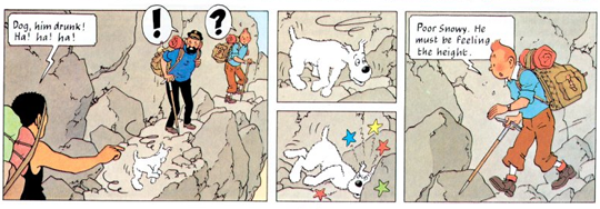 Sample dialogue from Tintin